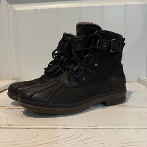 UGG WOMENS CECILE BLACK WATERPROOF BOOTS Size 7